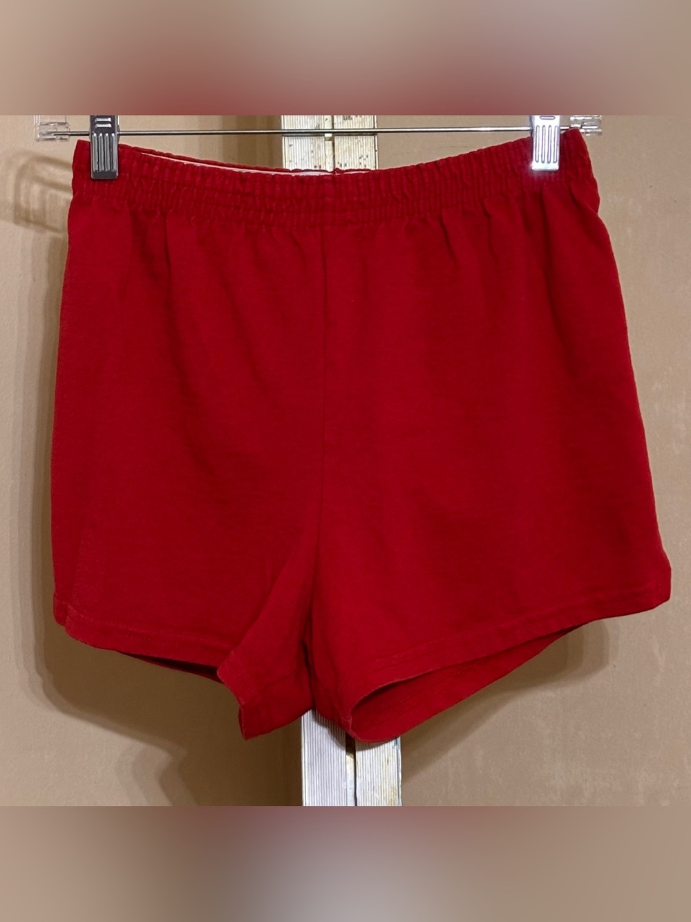 Soffe Women's Bright Red Elastic-Waist Athletic Shorts Sz M